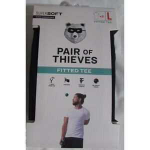 Pair of Thieves pack of 2 size L men black t-shirts new in pack perfect length